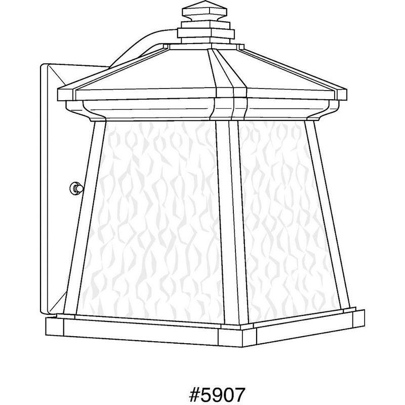 Progress Lighting Mac 1-Light Medium Wall Lantern, Ceramic, Black, Clear Water Glass Shade