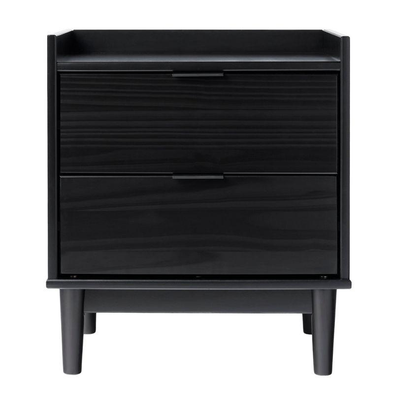 MOEPISY Mid-Century Modern 2-Drawer Solid Wood Nightstand