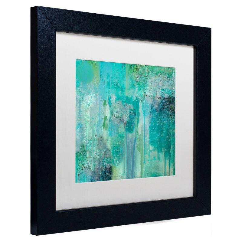 Aqua Circumstance II Abstract Canvas Print with Black Frame