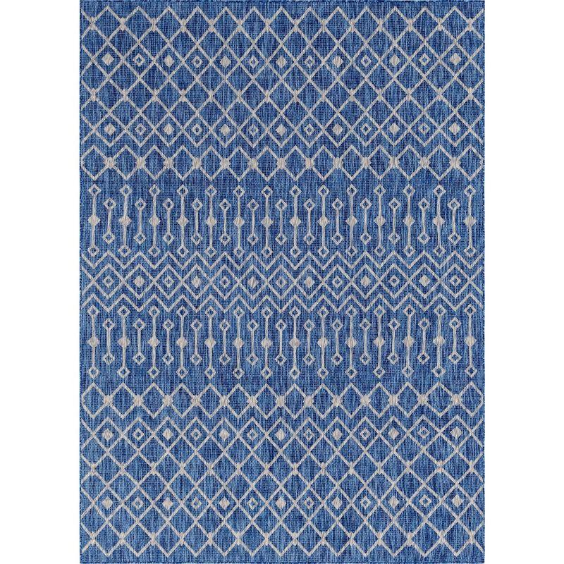 Unique Loom 7' 0 x 7' 0 Octagon Indoor/Outdoor Trellis Blue Area Rug