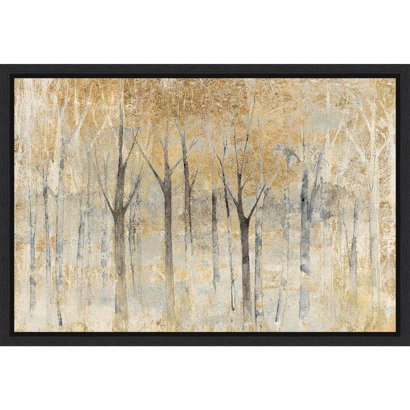 Seasons End Gold Abstract Framed Canvas Wall Art