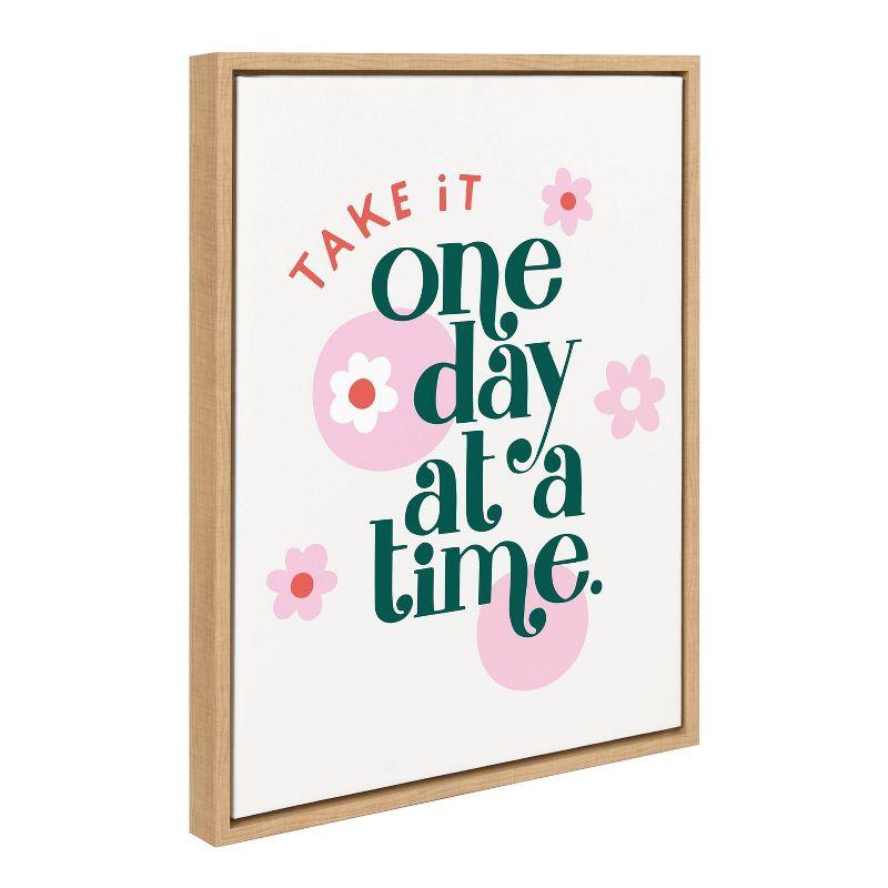 18" x 24" Sylvie Take It One Day At A Time Framed Canvas by Maria Filar - Kate & Laurel All Things Decor: Inspiring Quote Wall Art