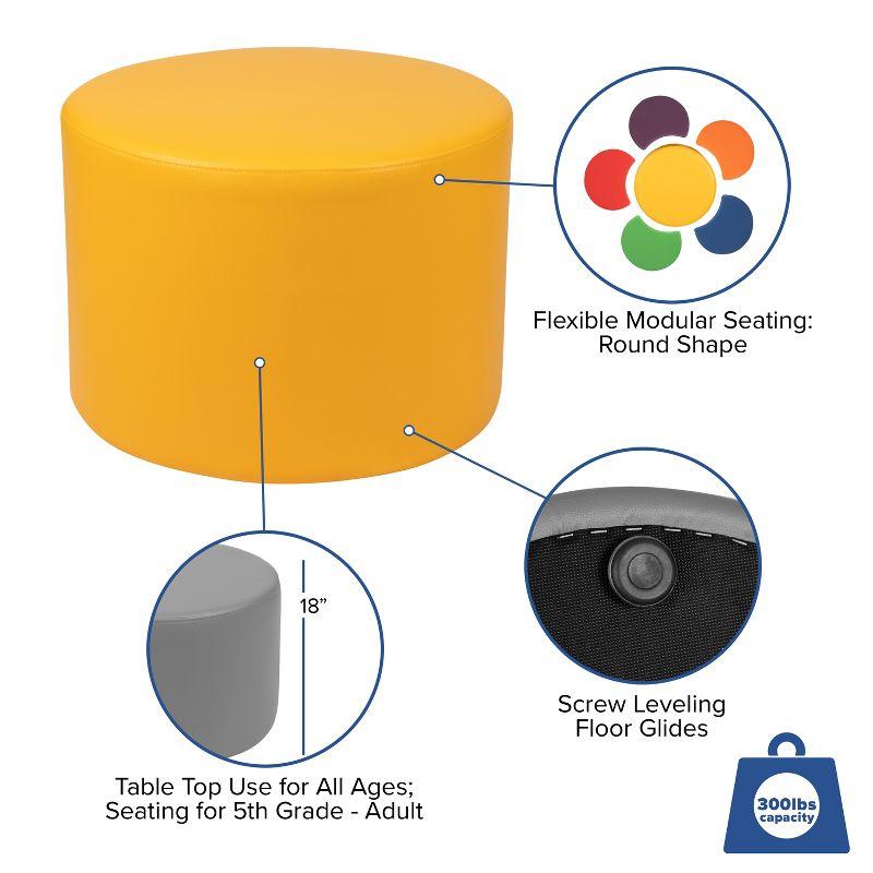 Nicholas Flexible Learning Modular Soft Seating Circle Ottoman for Classrooms and Common Spaces