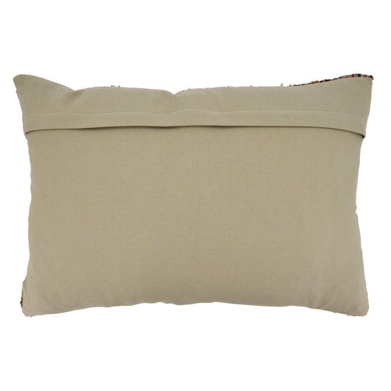 Corded Design Dark Cotton Throw Pillow Cover 16"x24"