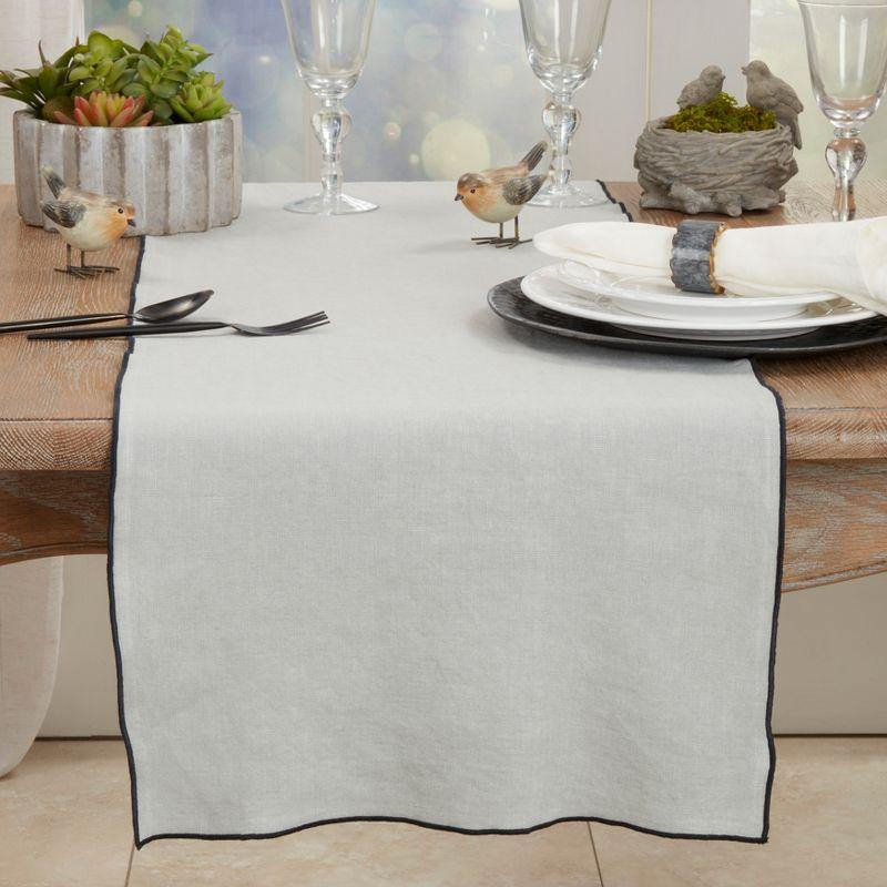 Saro Lifestyle Stonewashed Stitched Edge Table Runner