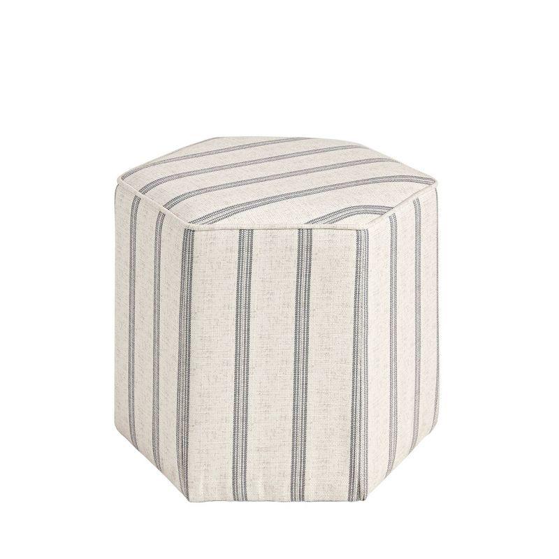 Martha Stewart Ellen Striped Farmhouse Cube Ottoman