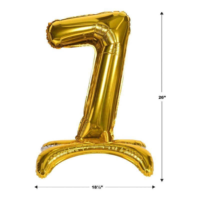 Beistle Self-Standing Balloon Number  7, 26", (2/Pkg) Gold