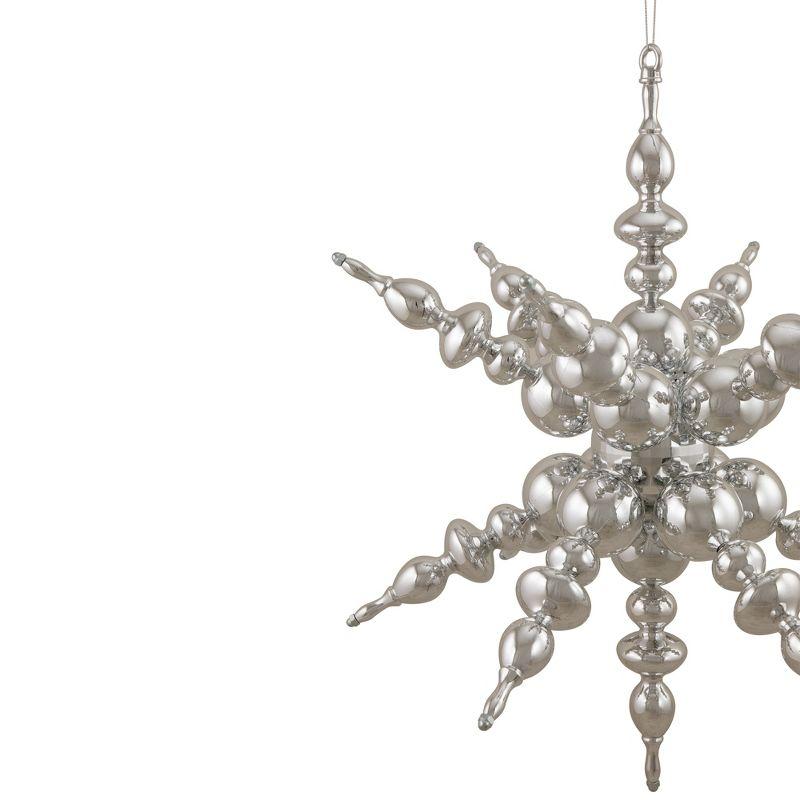 Northlight Shatterproof 3D Sunburst Snowflake Commercial Christmas Ornament - 24" - Silver