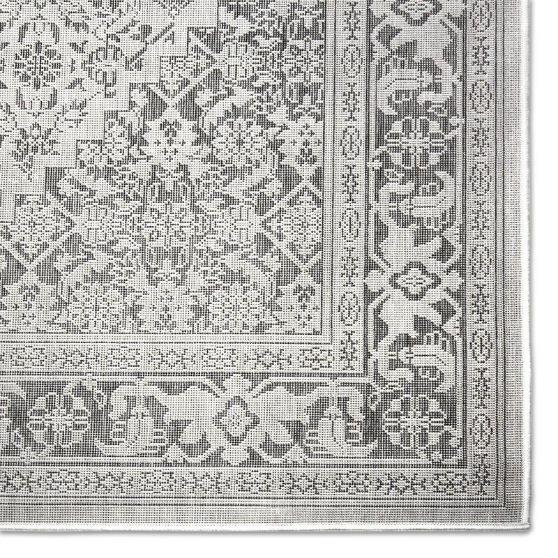 Nicole Miller New York Patio Country Dahlia Medallion Indoor/Outdoor Area Rug Grey/Black