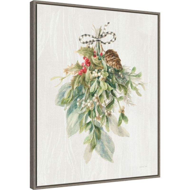 Amanti Art Floursack Holiday XII Plaid by Danhui Nai Canvas Wall Art Print Framed 23-in. x 28-in.