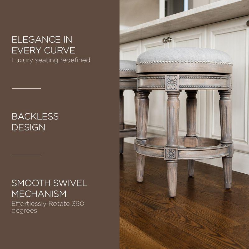 Maven Lane Maven Lane Pullman Backless Stool with Fabric Upholstery