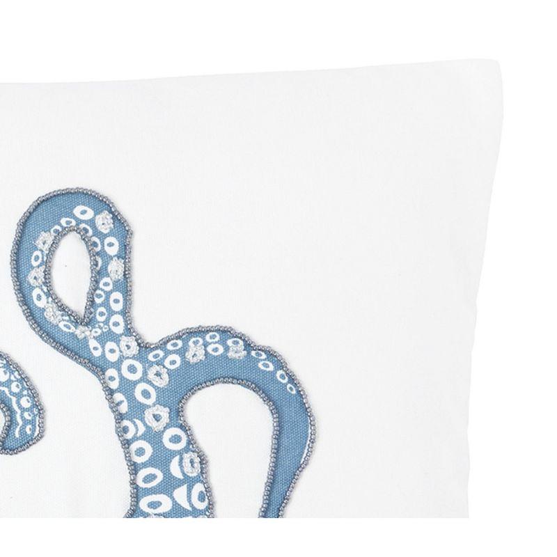 C&F Home Octopus Beach Printed and Beaded Throw Pillow