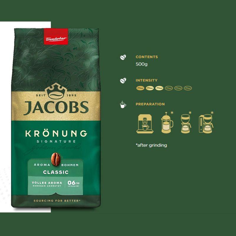 Jacobs Kronung Whole Bean Coffee 17.6oz / 500g