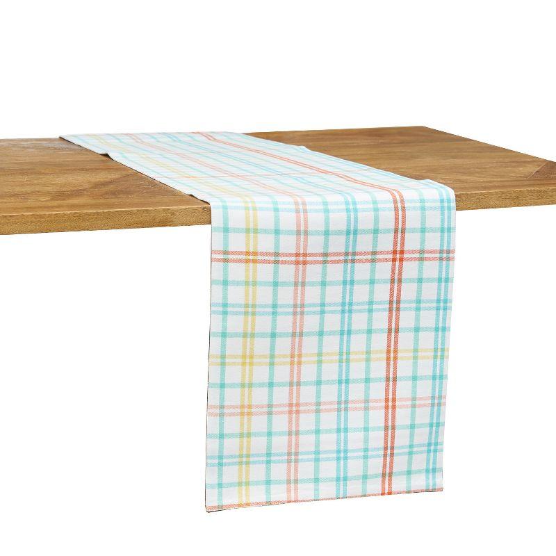 C&F Home 13" x 72" Easter Bunny Rabbit Trail Plaid Table Runner