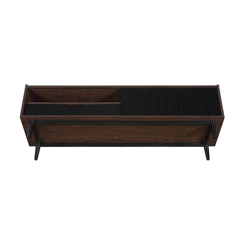 Duane Modern Ribbed TV Stand for TVs up to 55" Dark Brown/Black - Manhattan Comfort