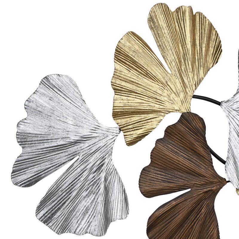 Dahlia Studios Metallic Leaves 41" Wide Metal Wall Art