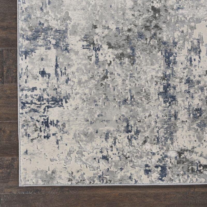 Modern Chic Abstract Gray Ivory Synthetic 7'10" x 10'6" Area Rug