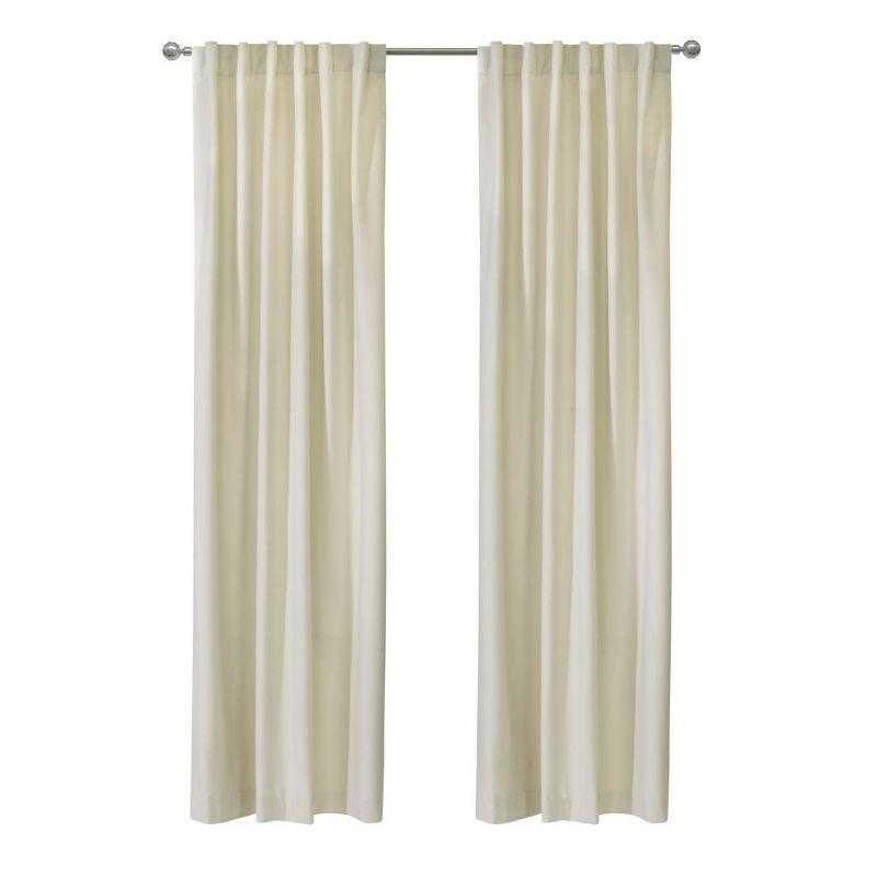 Thermaplus Seren Room Darkening Window Treatment Dual Header Curtain Panel for Bedroom Livingroom 50" x 84" Natural