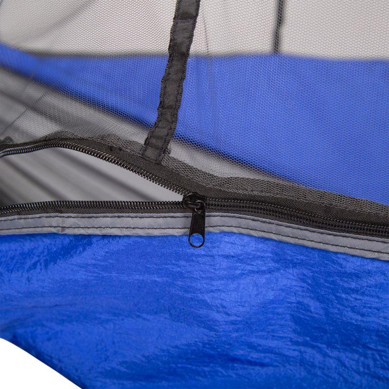 Blue Nylon Camping Hammock with Mosquito Netting