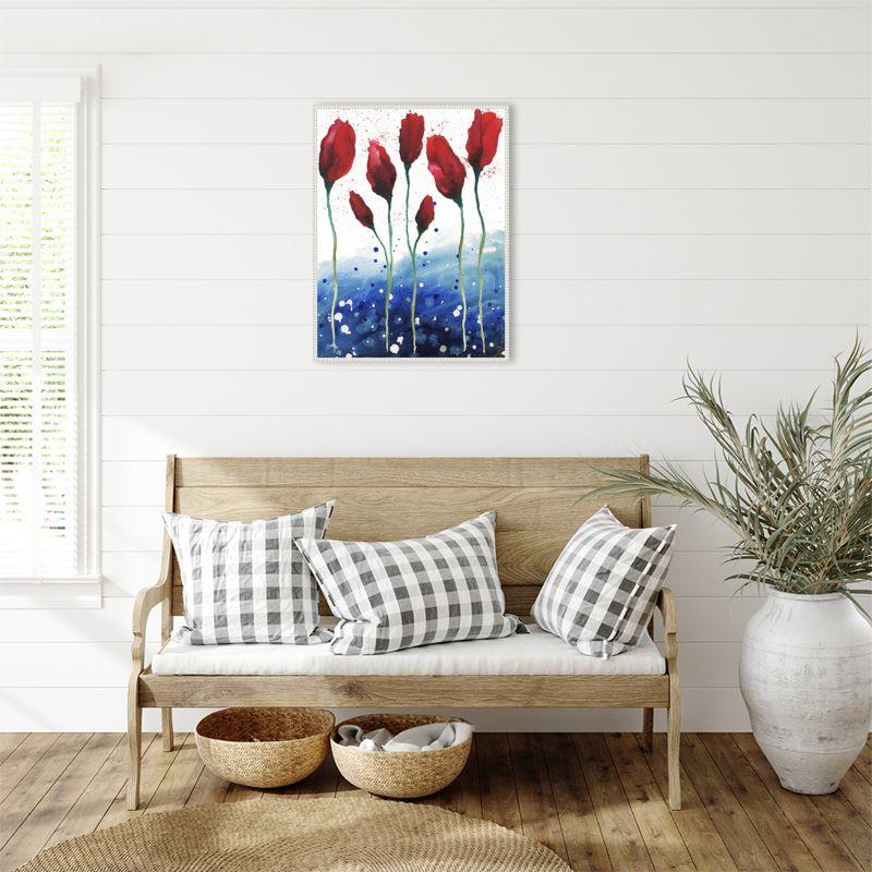 Amanti Art Patriotic Floral I by Elizabeth Medley Canvas Wall Art Print Framed 23 x 30-in.