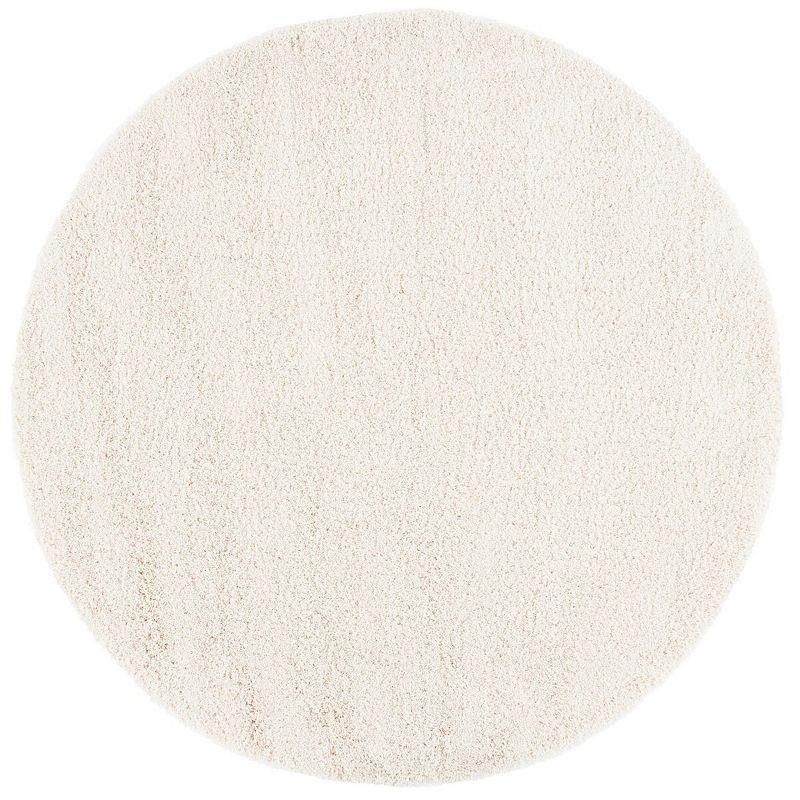 Milan Shag SG180 Power Loomed Indoor Area Rug - Ivory - 5'1" Round - Safavieh