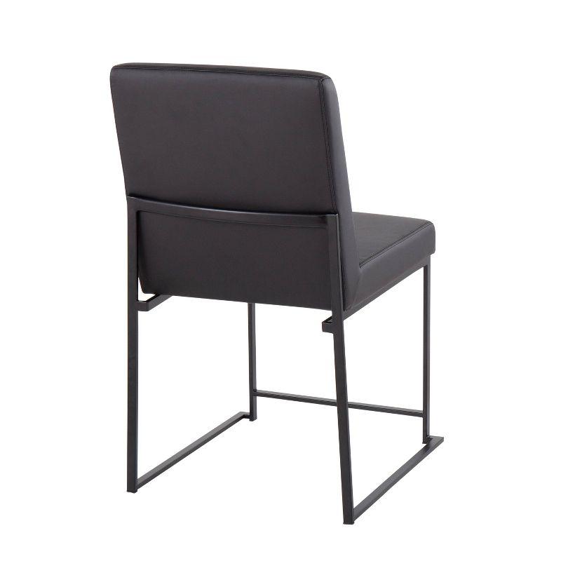 Set of 2 High Back Fuji Dining Chairs: Upholstered, Armless, Steel Frame - LumiSource