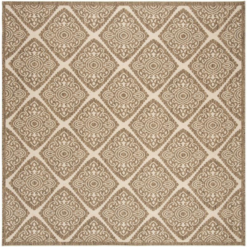 Linden LND132 Power Loomed Area Rug - Cream/Beige - 6'7"x6'7" - Safavieh