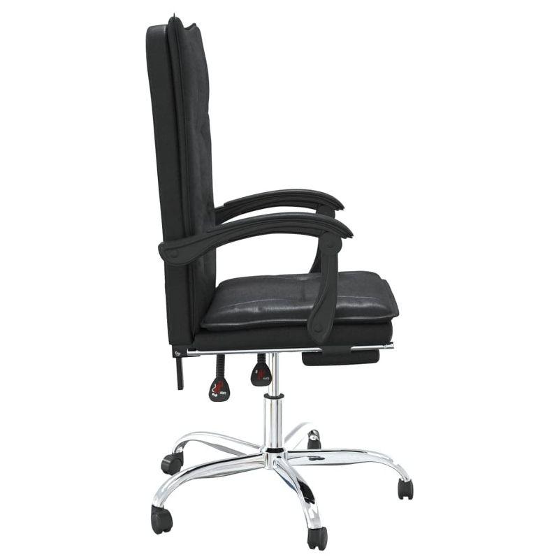 vidaXL Reclining Office Chair - Modern Design Adjustable Height, Durable Faux Leather Upholstery with Metal and Plywood Frame, Black