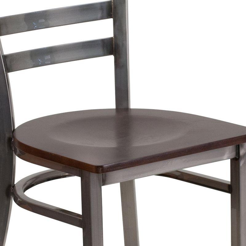 Flash Furniture Kendall Clear Coated Ladder Back Metal Restaurant Chair