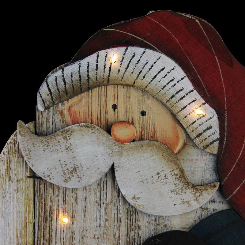 Northlight 19.5" Red and White LED Lighted Santa Claus Christmas Wooden Figure
