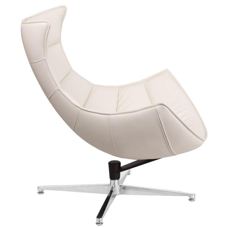 Flash Furniture Creamy White LeatherSoft Swivel Cocoon Chair