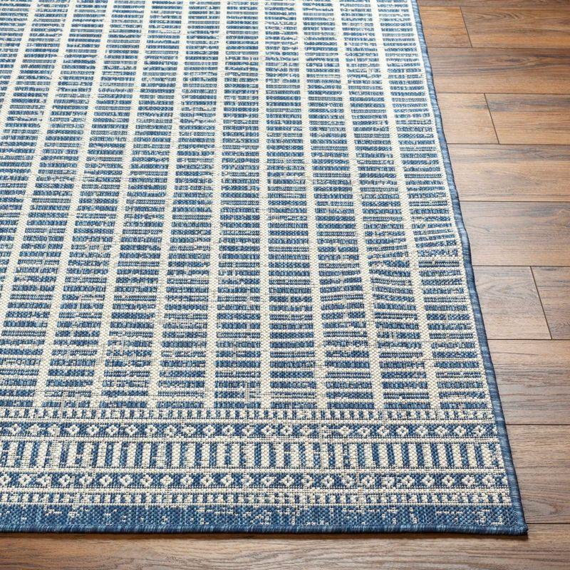 Amena Blue and Gray Rectangular Polypropylene Area Rug