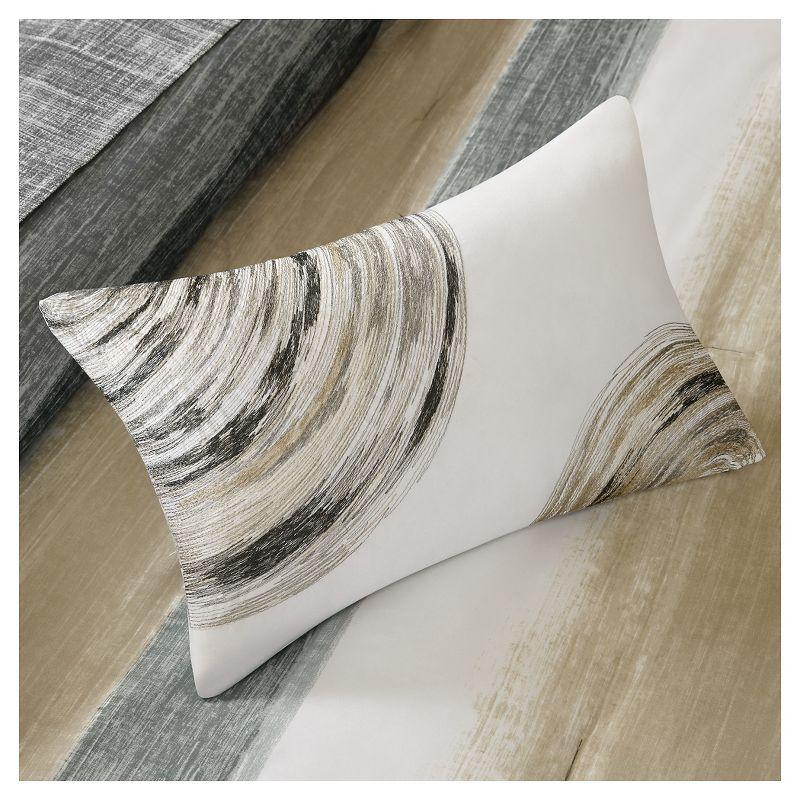 Saben Stripe Taupe King Comforter and Sheet Set in Ultra-Soft Microfiber