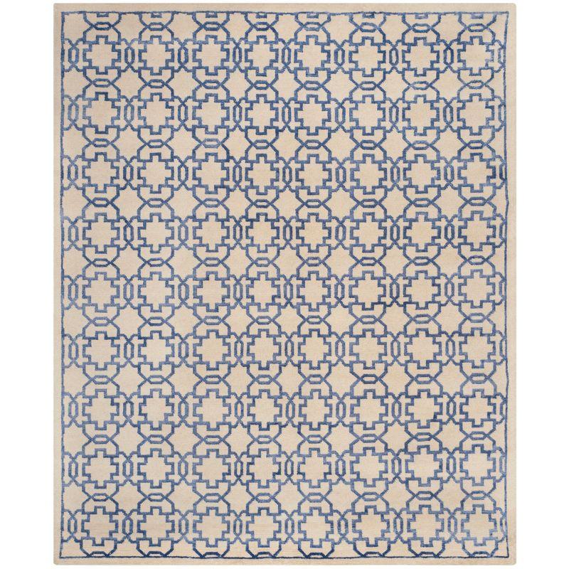 Mosaic Hand Knotted Wool And Viscose Geometric Rug