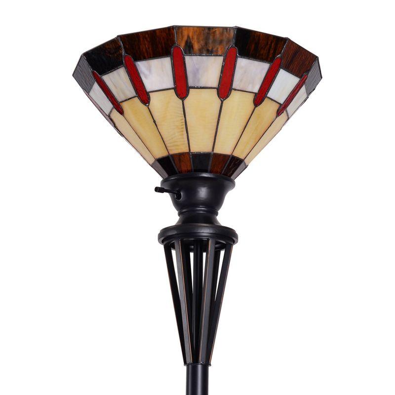 1-Light Harmond Art Glass Torchiere Bronze - Kenroy Home: Elegant Steel Base, 3-Way Rotary Switch, UL Listed