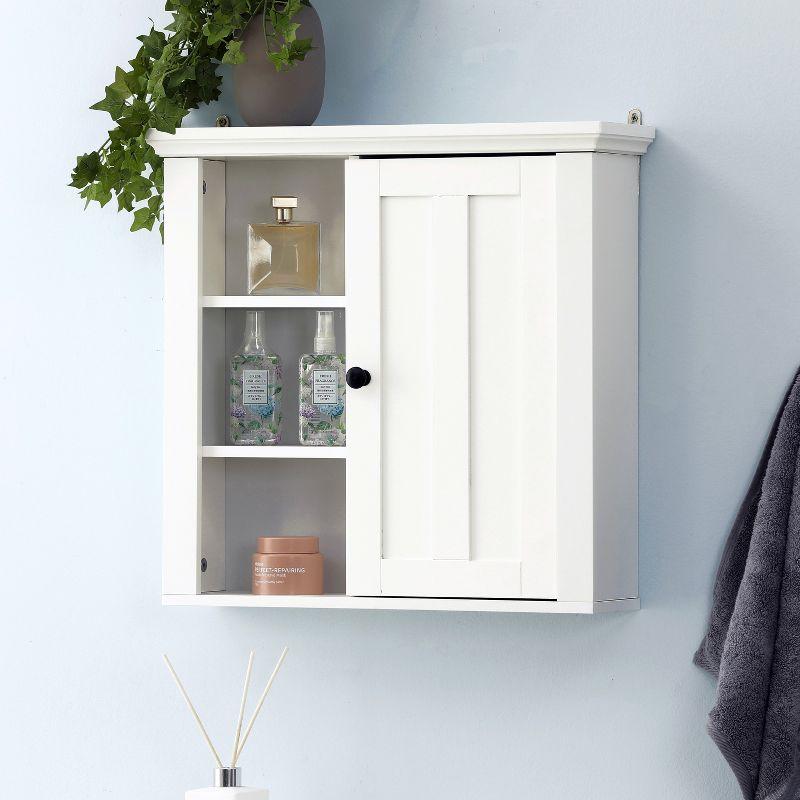 LuxenHome White MDF Wood Bathroom Wall Storage Cabinet