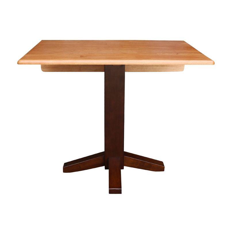 Cinnamon Espresso 36" Square Solid Wood Extendable Dining Table