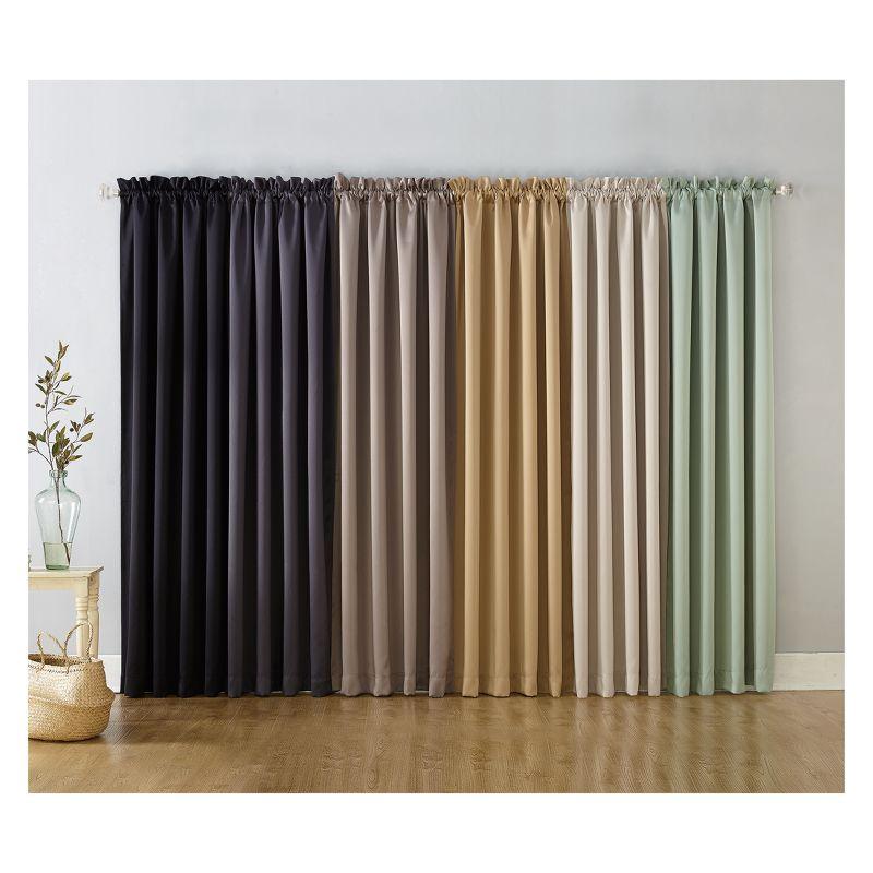 Coal Blackout Rod Pocket Polyester Curtain Panel