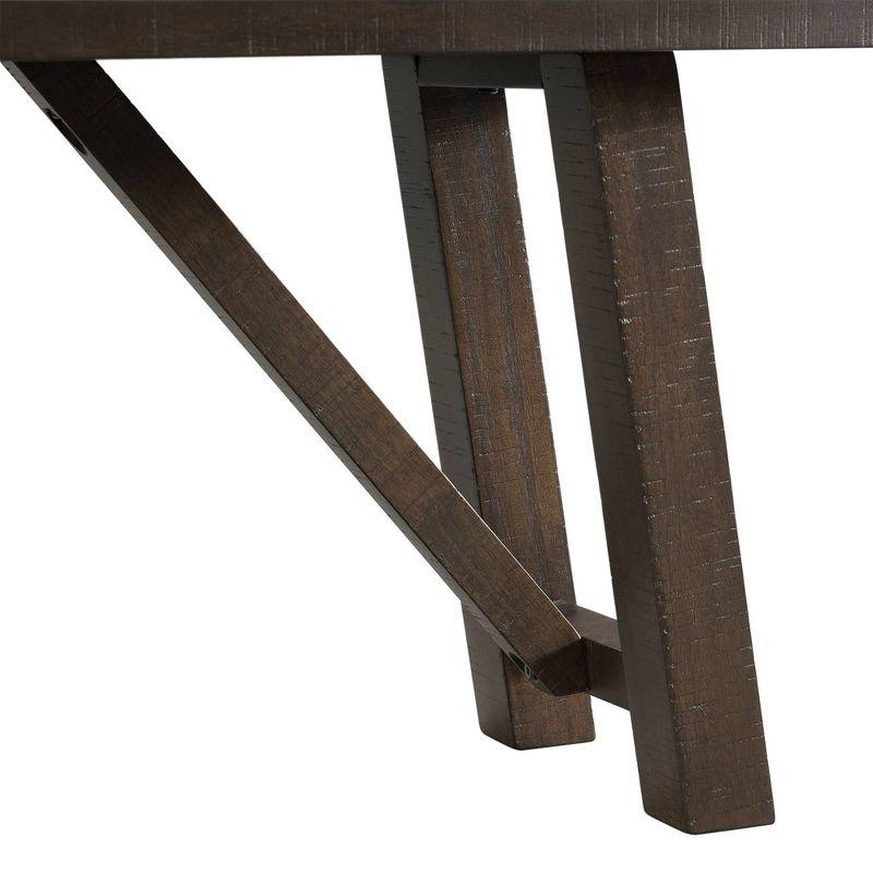 Carter Dining Bench Graphite Gray - Picket House Furnishings: Rustic Trestle Base, Solid Wood, Seats 2