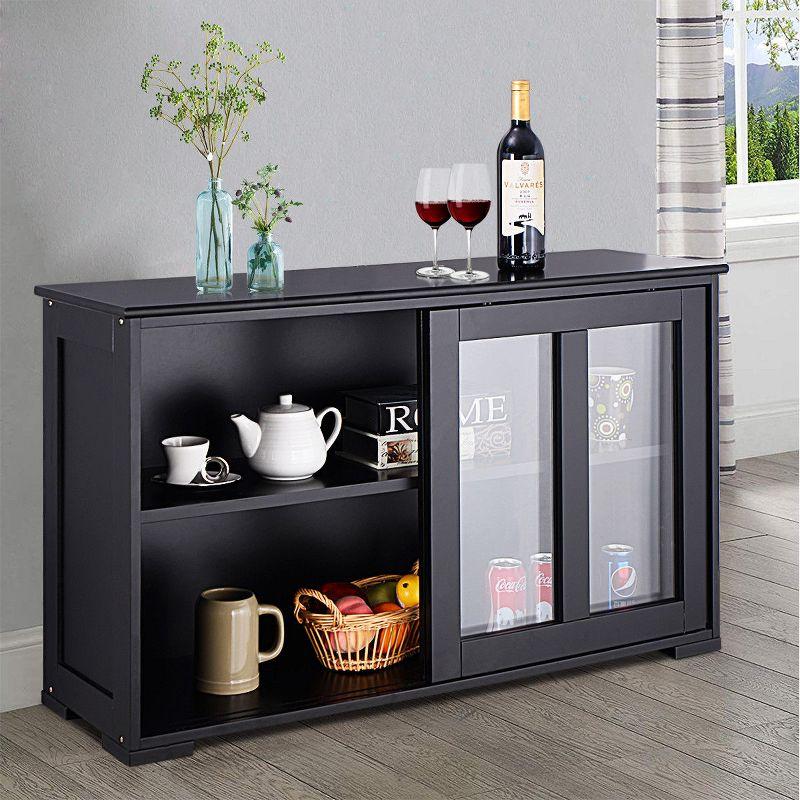 Costway Kitchen Storage Cabinet Sideboard Buffet Cupboard w/ Sliding Door