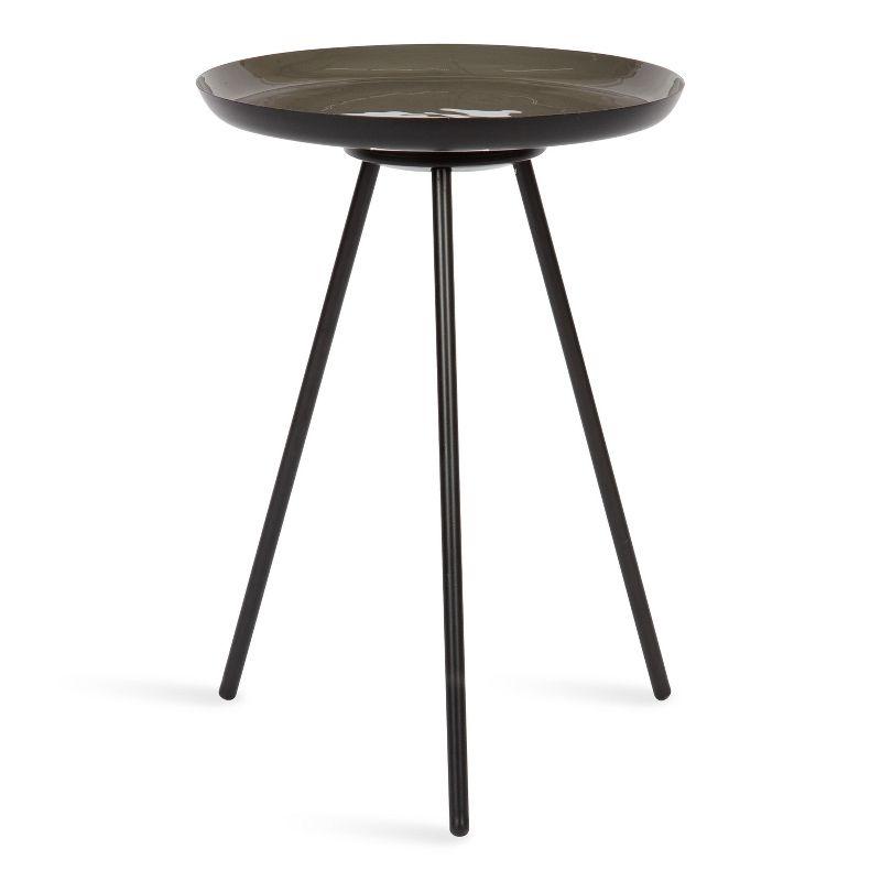 Kate and Laurel Laranya Round Metal Side Table, 15x15x22.5, Brown and Black