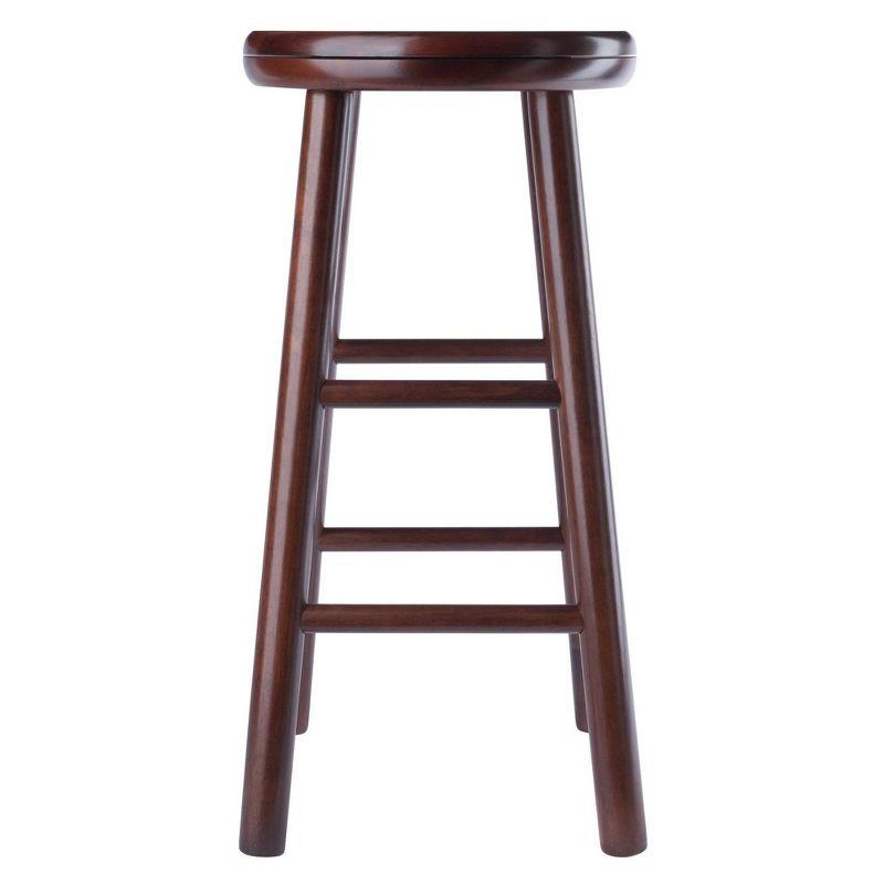 Transitional 25" Walnut Wood Swivel Counter Stools, Set of 2