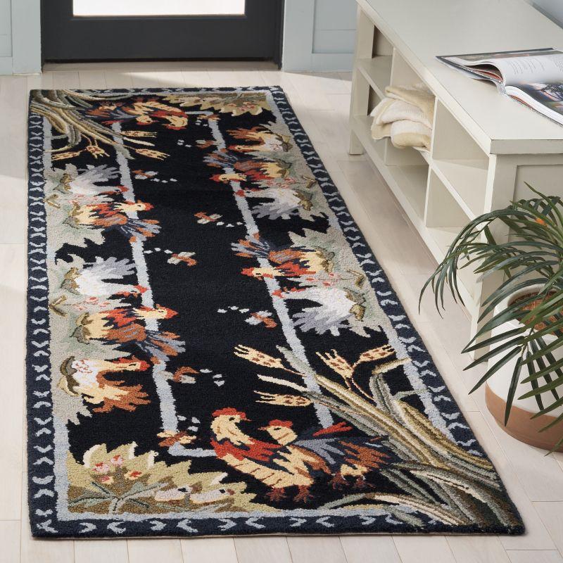 Chelsea HK56 Handmade Runner Rug - 2'6"x10' - Black - Safavieh