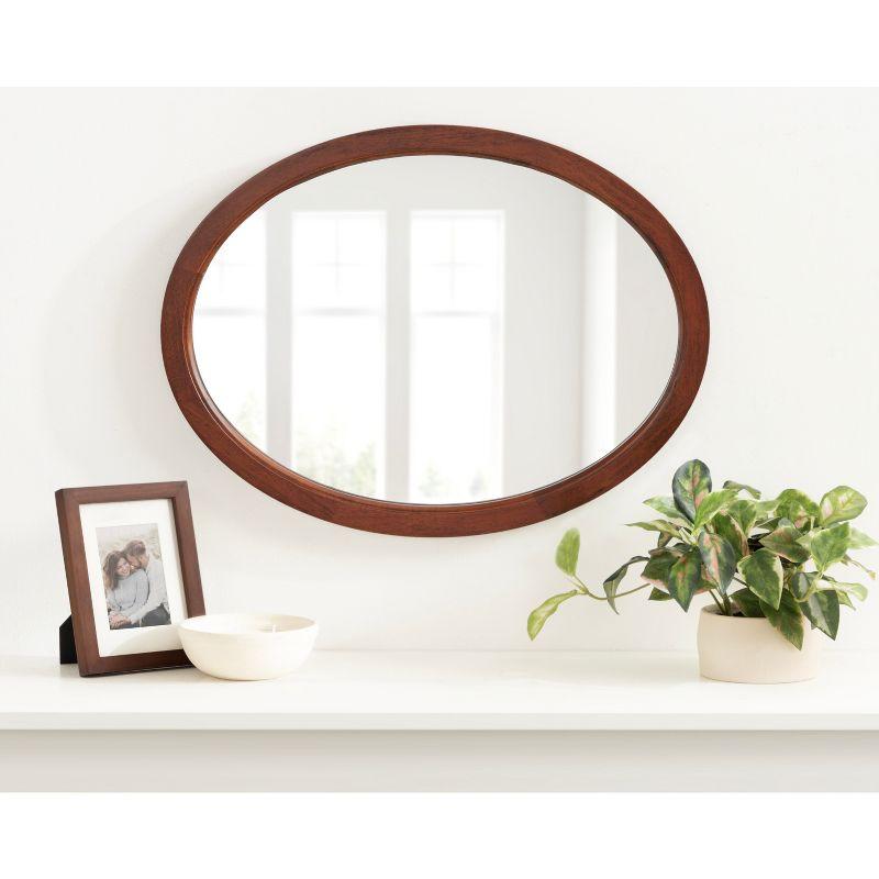 Kate & Laurel All Things Decor 18"x24" Hogan Oval Framed Wall Mirror: Poplar Wood, No Assembly Required