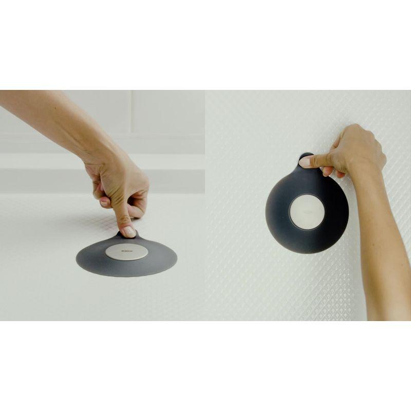 Gray Silicone and Stainless Steel Bathtub Drain Stopper