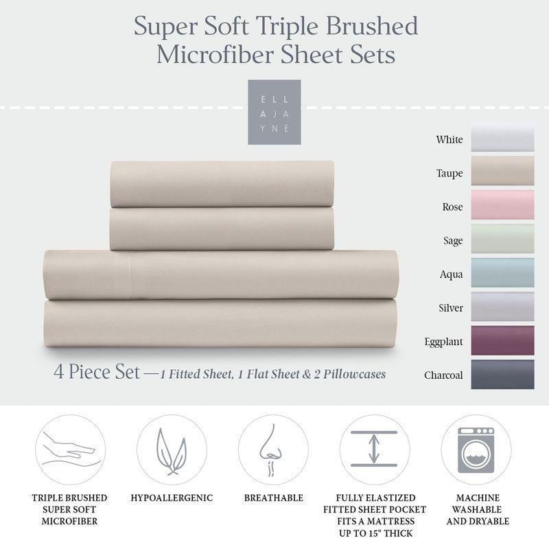 Taupe Queen Triple Brushed Microfiber Sheet Set