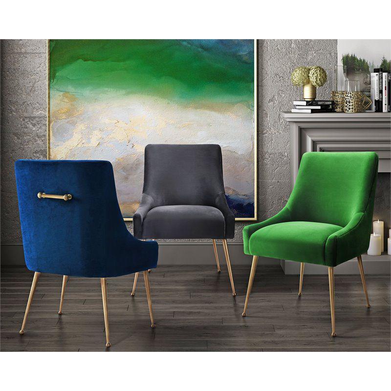 Beatrix 19'' H Velvet Upholstered Metal Parsons Chair