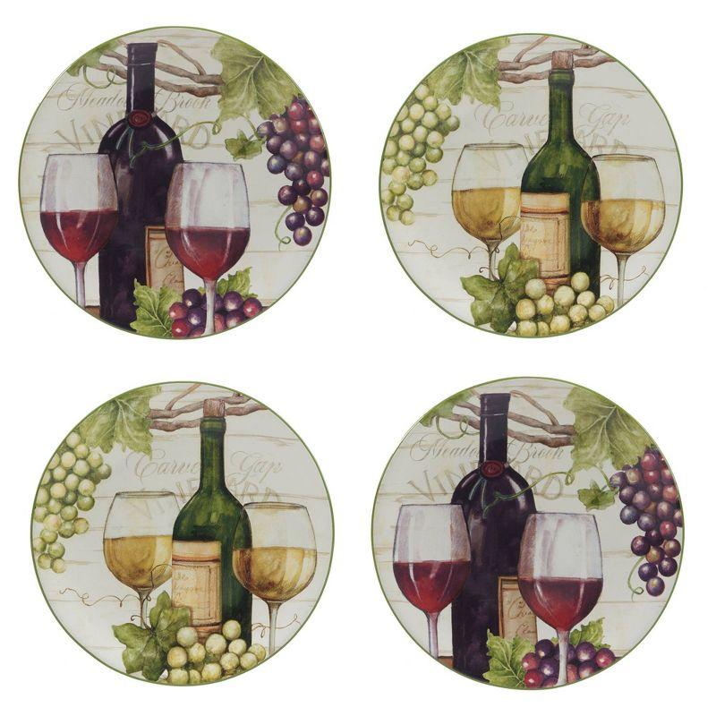 Meadow Brook Vineyard Ceramic Salad Plates Set of 4