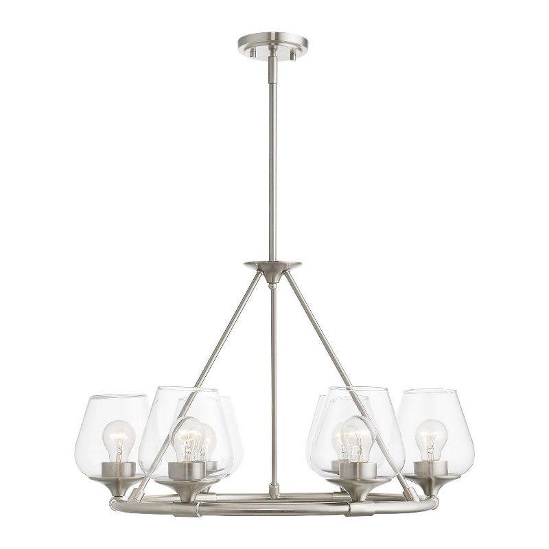 Willow Brushed Nickel 6-Light Chandelier with Clear Glass Shades