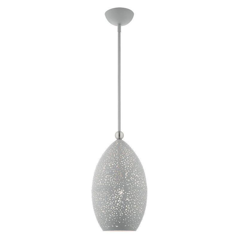 Charlton Nordic Gray Brushed Nickel 1-Light Indoor/Outdoor Pendant